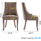 Wingback Upholstered Dining Chairs Set of 2, Fabric Side Dining Room Chairs, Living Room Chairs for Home Kitchen