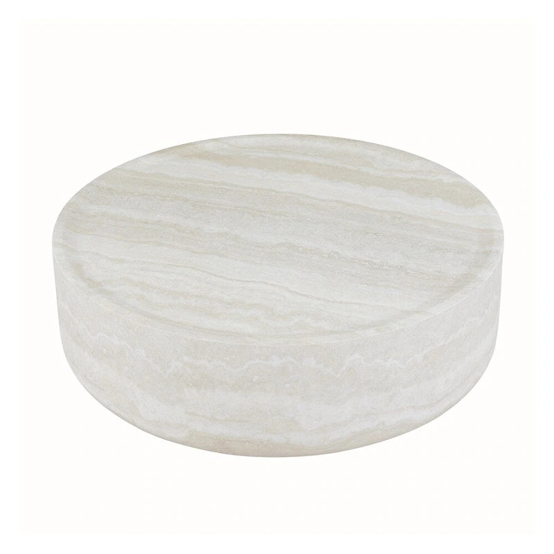 31.49 Sturdy Fiberglass Round Coffee Table with Large Storage