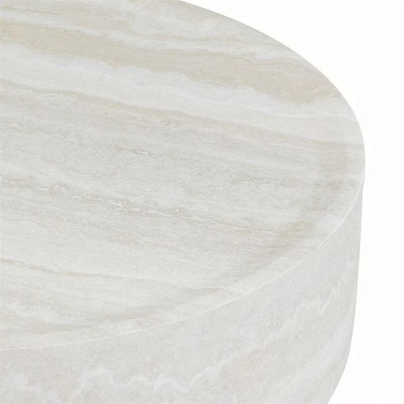 31.49 Sturdy Fiberglass Round Coffee Table with Large Storage