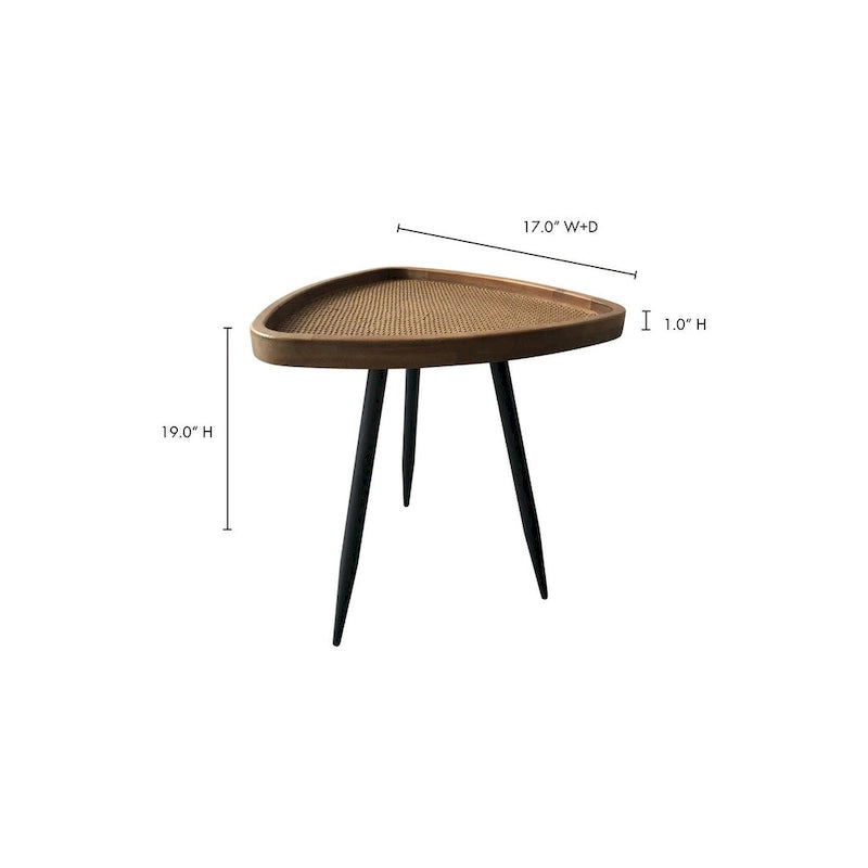Macari Rollins Rattan Top Side Table - 17W x 17D x 19H