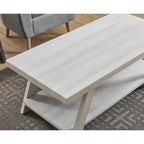 Contemporary 3-Piece Wood Shelf Coffee Table Set