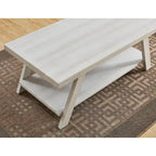 Contemporary 3-Piece Wood Shelf Coffee Table Set