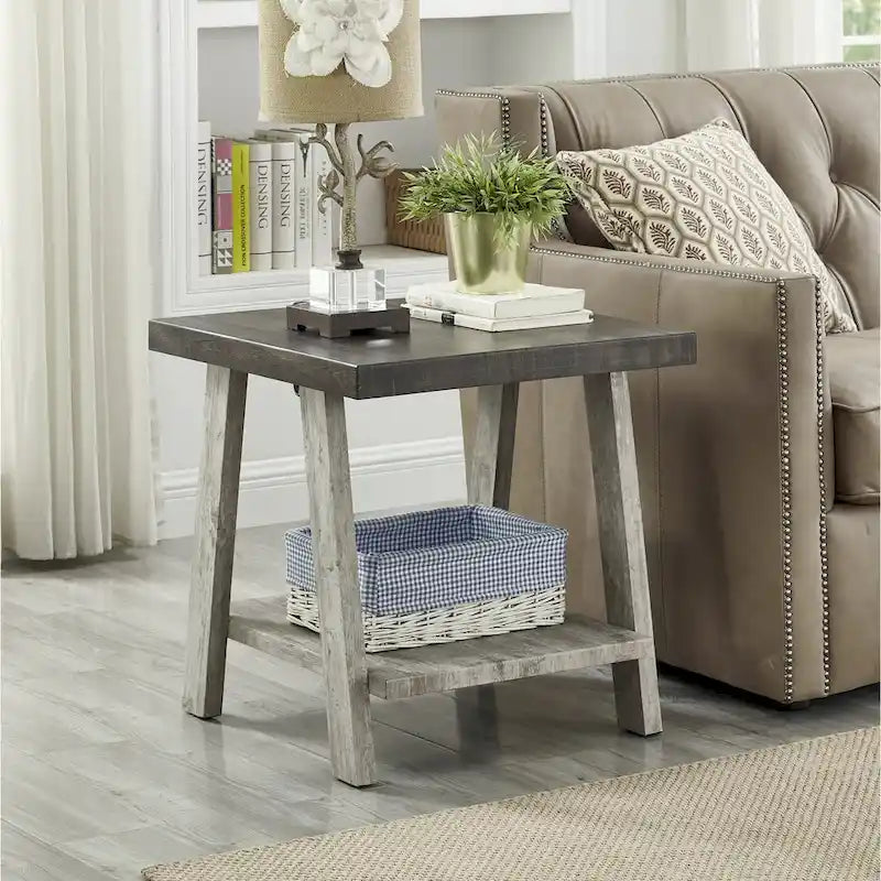 Contemporary 3-Piece Wood Shelf Coffee Table Set