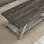 Contemporary 3-Piece Wood Shelf Coffee Table Set