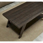 Contemporary 3-Piece Wood Shelf Coffee Table Set
