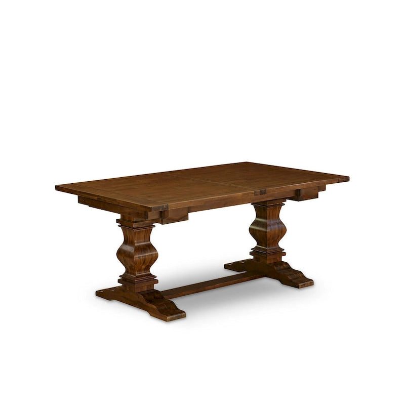 11 Walnut Dining Table Set - A Wooden Table And 10 Linen Fabric Upholstered Chairs(finish Options) - Photo 10