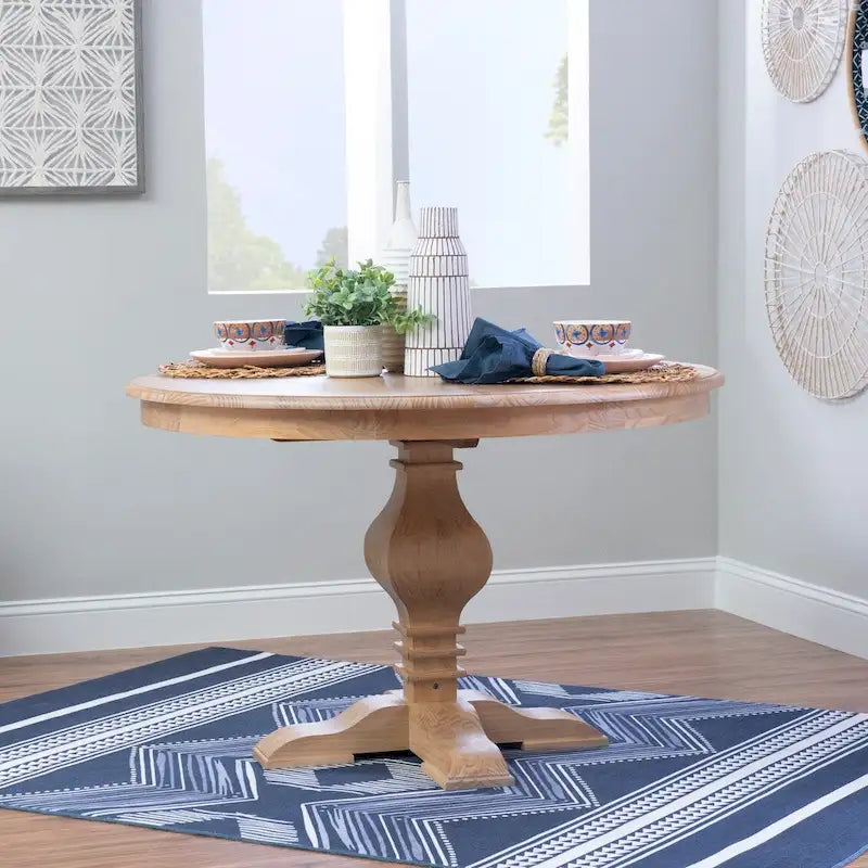 Quinlan Rustic Solid Wood Round Dining Table