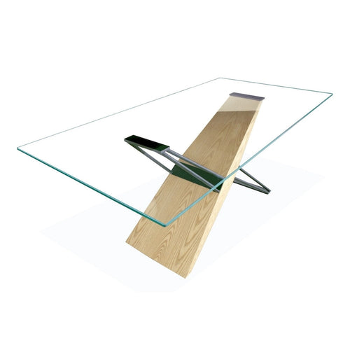 72 Glass Tempered Glass Dining Table, Glass Top, Wood, Metal Base, Brown, Black - Photo 2