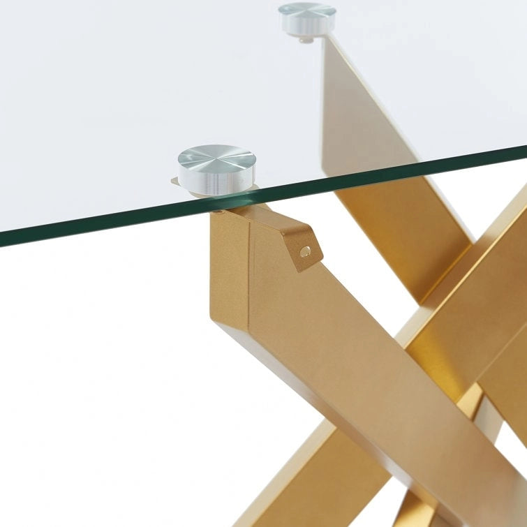 45.3 Glass Top Console Table - N/A