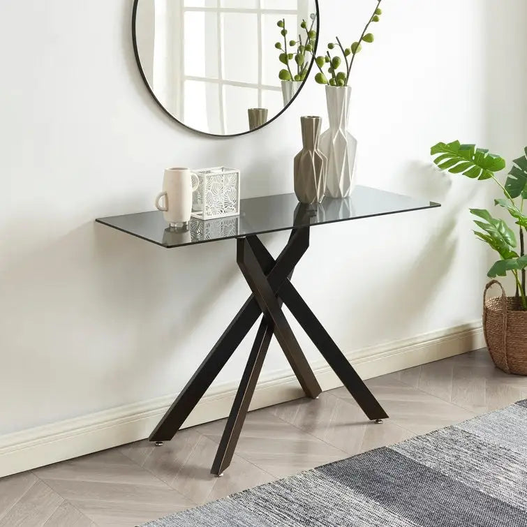 45.3 Glass Top Console Table - N/A