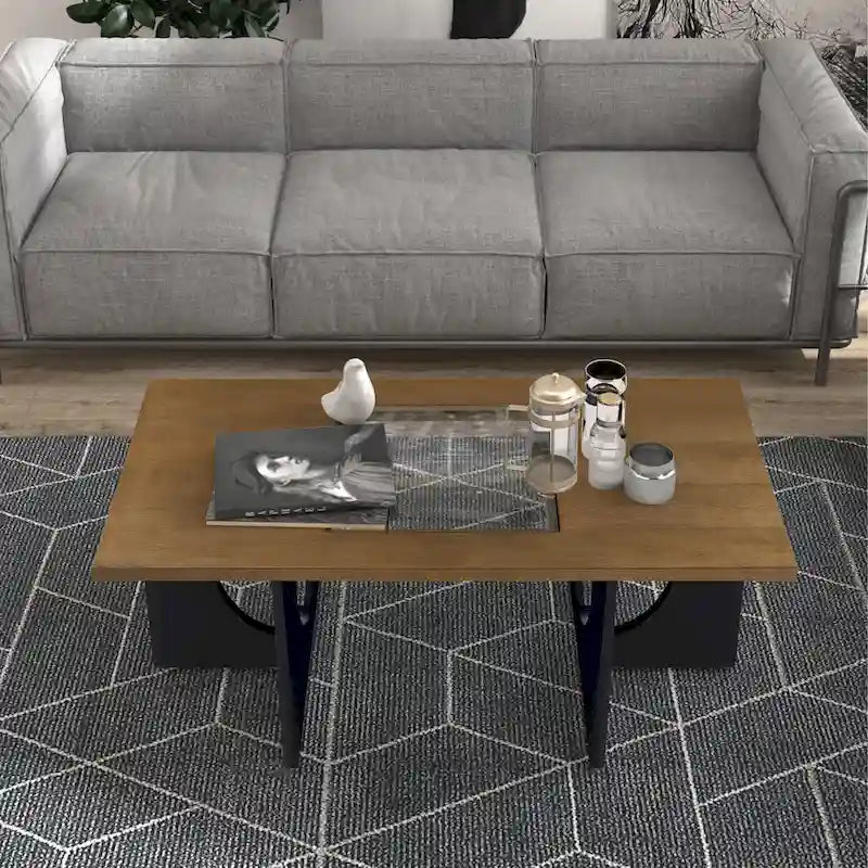 Contemporary Wood Rectangular Coffee Table
