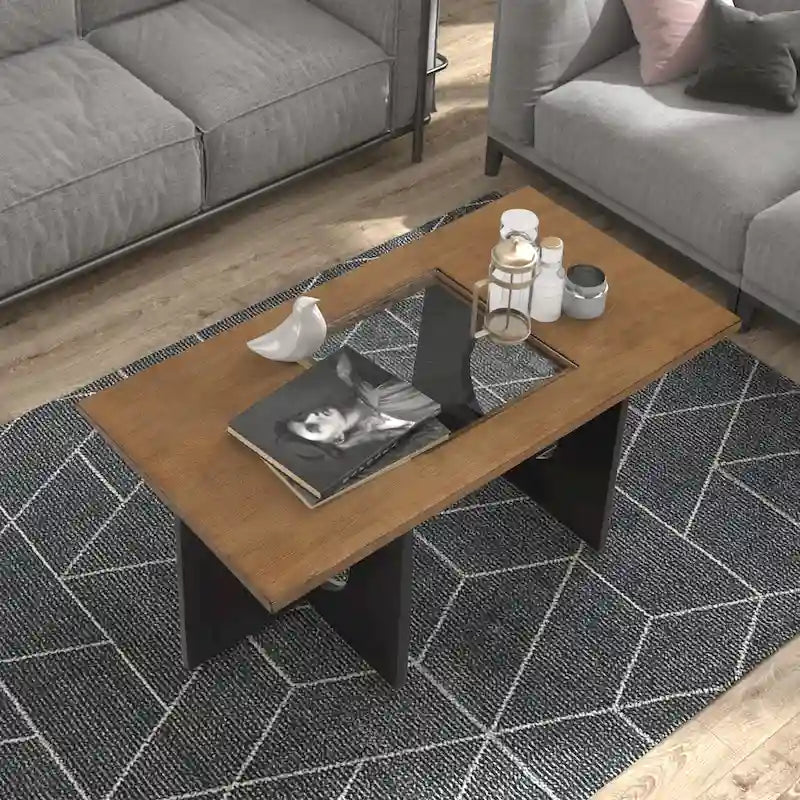 Contemporary Wood Rectangular Coffee Table