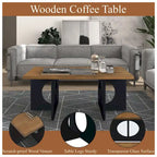 Contemporary Wood Rectangular Coffee Table