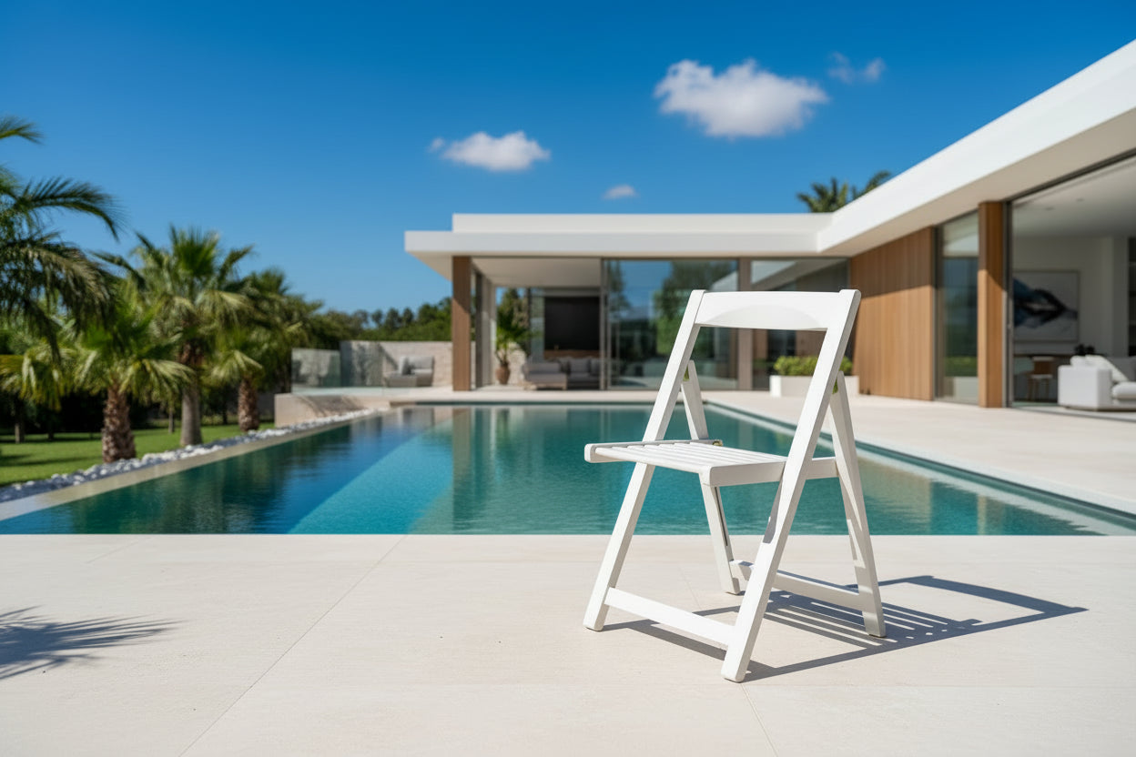 Stateside Wood Weather Resistant Outdoor Chair with Compact Folding Set of 2